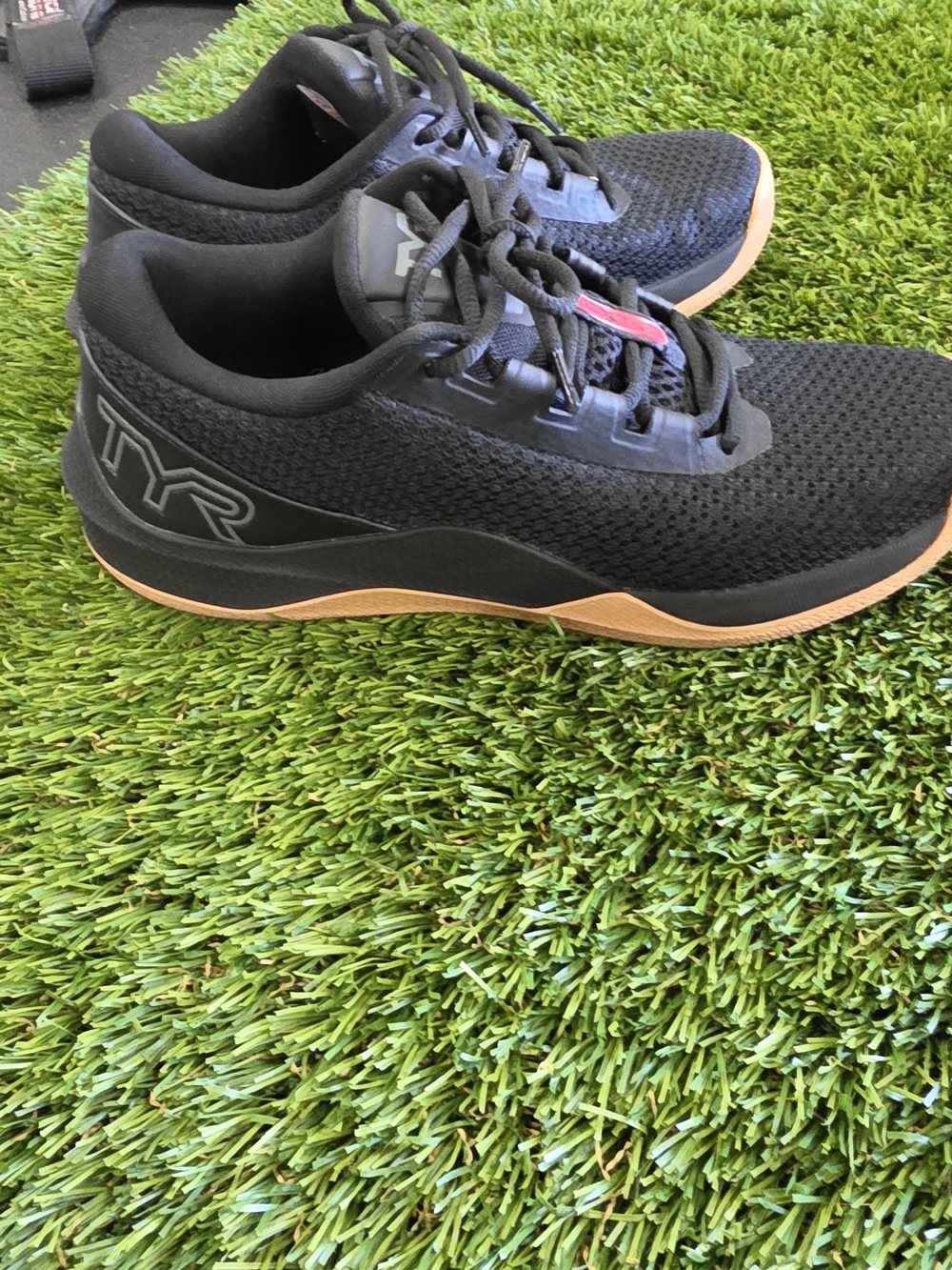 TYR Black Men’s Athletic Trainers with Gum-Color Outsole